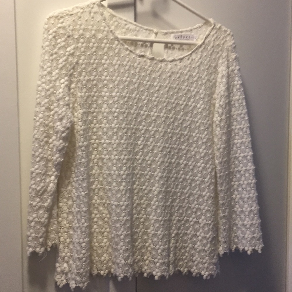 Velvet by Graham and Spencer lace 3/4 sleeve top